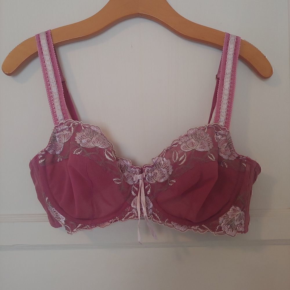 Soma Embroidered Unlined Underwire Bra Pink 38C